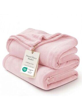 Pink Fleece Throw Blanket Soft Cozy Warm Couch Blanket Lightweight 50x60